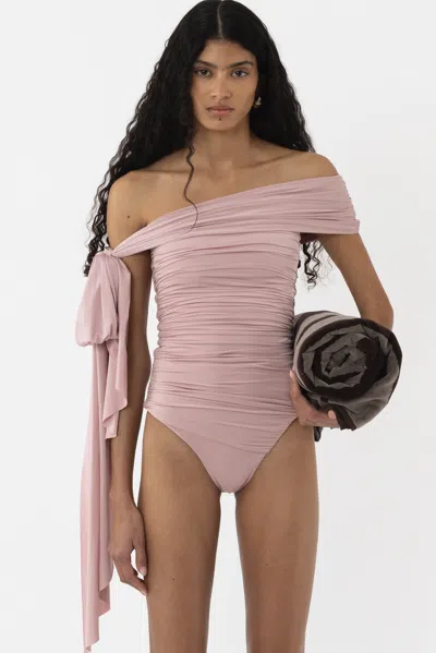 Arakii Draped Scarf Swimsuit In Pink