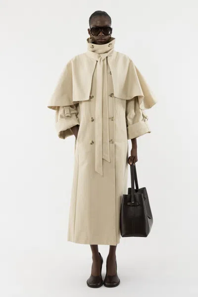 Arakii Drop Waist Trenchcoat In Sand
