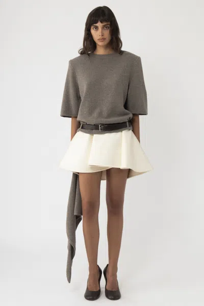 Arakii Ela Knitted T-shirt In Mocca Beige