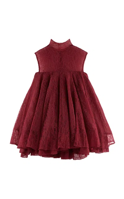 Arakii Exclusive Flared Lace Mini Dress In Red