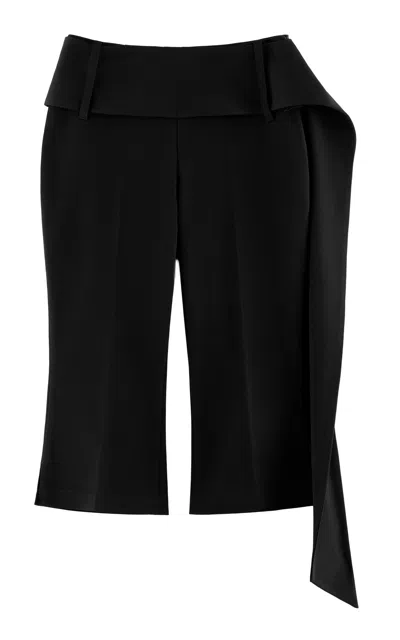 Arakii Exclusive High-waisted Twill Capri Pants In Black