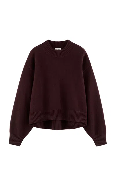 Arakii Exclusive Knitted Wool Sweater In Burgundy
