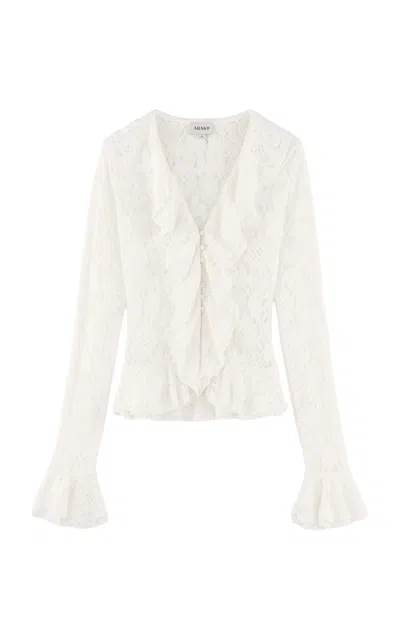 Arakii Exclusive Lace Frill Top In Off-white