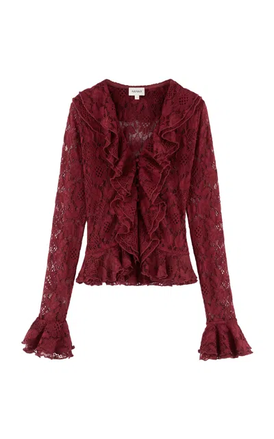Arakii Exclusive Lace Frill Top In Red