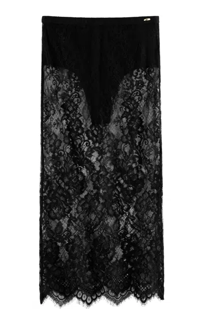 Arakii Exclusive Lace Midi Skirt In Black