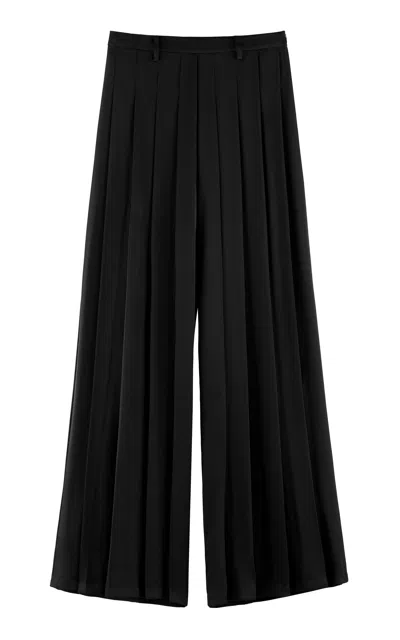 Arakii Exclusive Pleated Silk Pants In Black