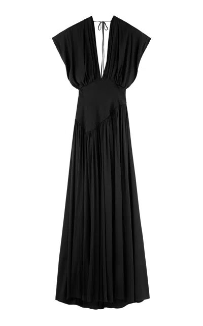 Arakii Exclusive Silk Maxi Dress In Black