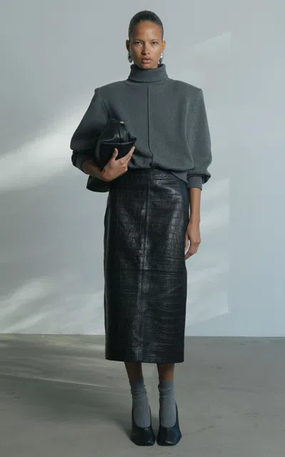 Arakii Exclusive Structured Rib Knit Sweater In Gray
