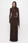 Arakii Flora Knit Skirt In Brown