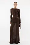 Arakii Flora Knit Skirt In Brown