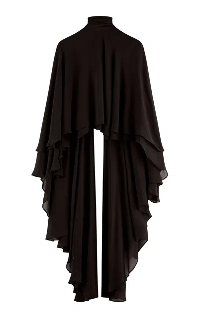 Arakii Flowy Draped Cape Top Exclusive In Brown