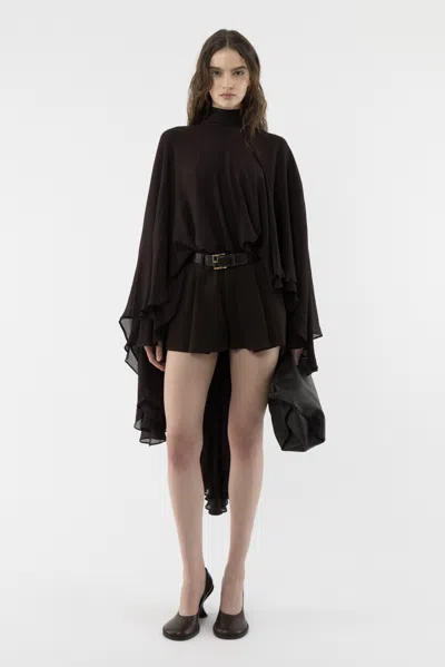 Arakii Flowy Maxi Cape In Brown