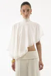 Arakii Flowy Silk Cape In White