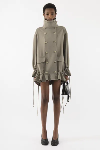 Arakii Frill Jacket Dress In Green