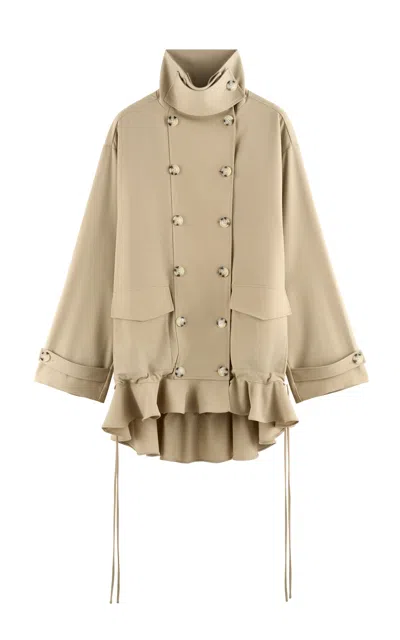 Arakii Frill Jacket Wool-blend Mini Dress Exclusive In Neutral