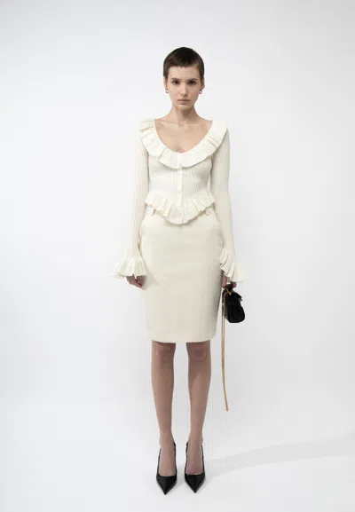 Arakii Frill Top In White
