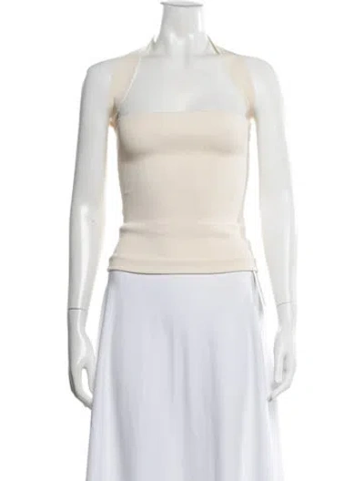 Pre-owned Arakii Halterneck Sleeveless Top In Neutrals