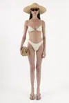 Arakii High Cut Bikini Bottom In White