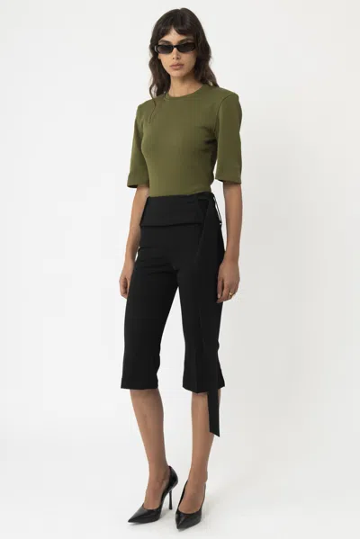 Arakii High Waisted Capri Pants In Black