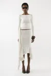 Arakii Jersey Draped Long Sleeve In White