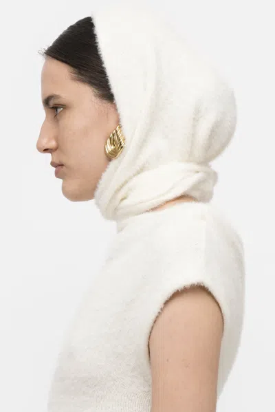 Arakii Knitted Head Scarf In White