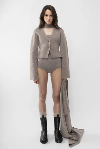 Arakii Knitted Panties In Gray