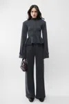 Arakii Knitted Peplum Turtleneck In Gray