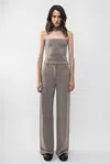 Arakii Knitted Reversed Halter In Gray