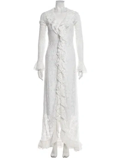 Pre-owned Arakii Lace Pattern Jacket W/ Tags In White