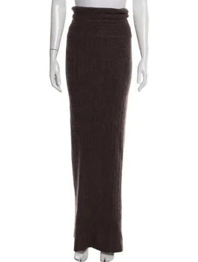 Pre-owned Arakii Long Skirt In Brown