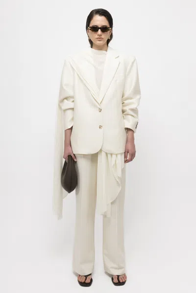 Arakii Low Waist Silk Pant In White