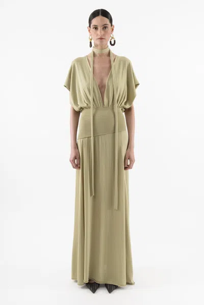 Arakii Maxi Knitted Dress In Green