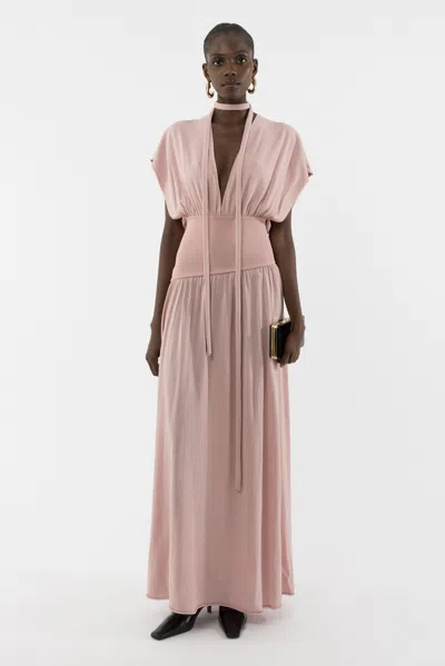 Arakii Maxi Knitted Dress In Pink