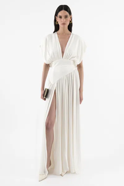 Arakii Maxi Silk Dress In White