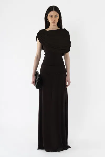 Arakii Mela Knitted Dress In Brown