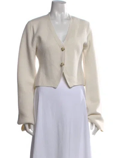 Pre-owned Arakii Merino Wool V-neck Sweater In Neutral