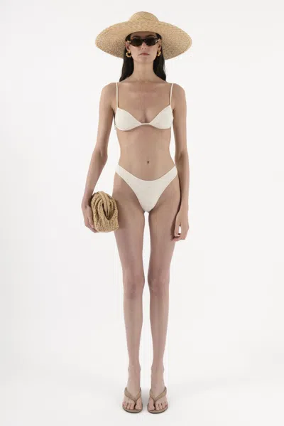 Arakii Mini Bikini Top In Off-white Zebra
