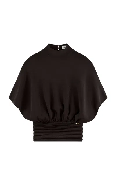 Arakii Mist High Collar Top Exclusive In Brown