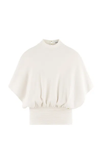 Arakii Mist High Collar Top Exclusive In White