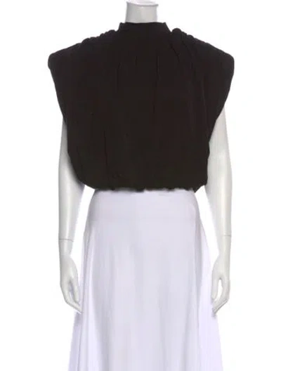 Pre-owned Arakii Mock Neck Sleeveless Top W/ Tags In Black