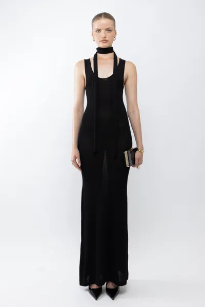 Arakii Moment Scarf Maxi Dress In Black