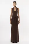 Arakii Moment Scarf Maxi Dress In Brown