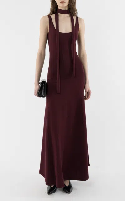 Arakii Moment Scarf Maxi Dress Exclusive In Burgundy