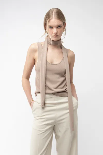 Arakii Moment Scarf Top In Sand