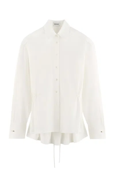 Arakii Oversized Flared Cotton Shirt Exclusive In White