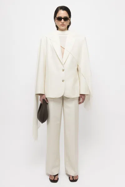 Arakii Oversized Silk Blazer In White