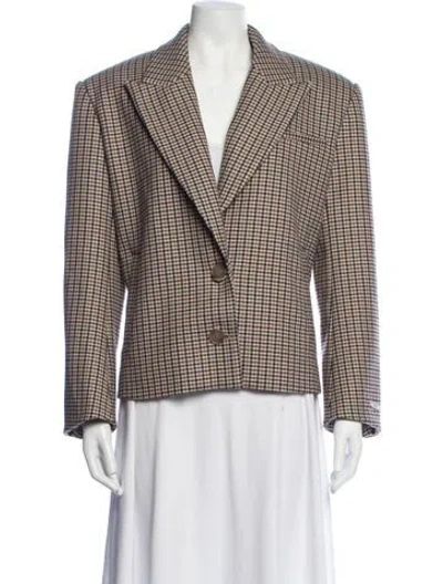 Pre-owned Arakii Plaid Print Blazer In Multicolor