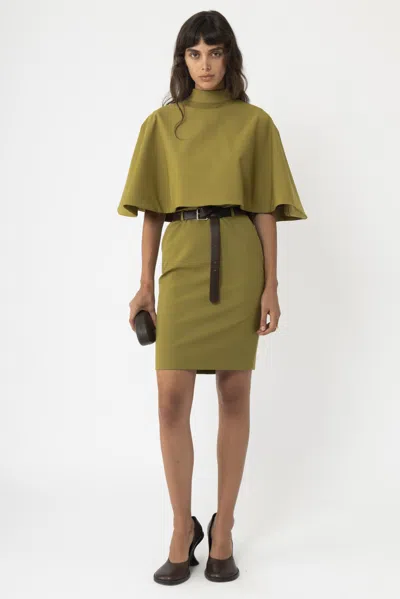 Arakii Poncho Cape Top In Olive Green