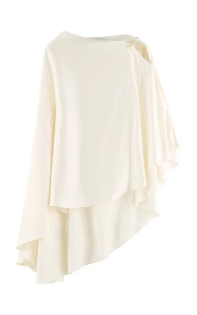 Arakii Poncho Ruffled Top Exclusive In Neutral