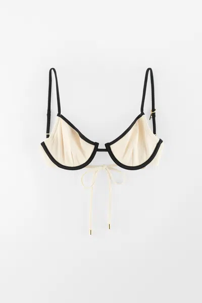 Arakii Retro Bikini Top In White